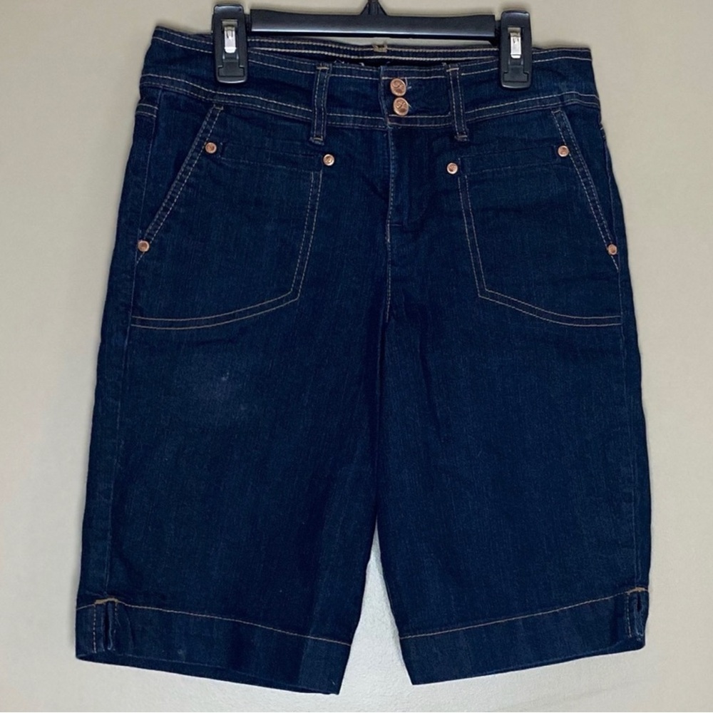 Blue Jean Shorts with Contrasting Stitching